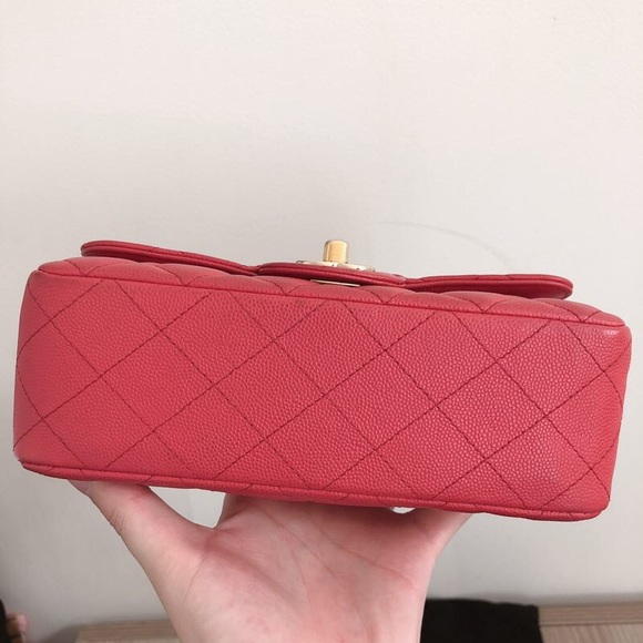 Authentic Chanel rectangle mini in dark pink - Picture 3 of 8